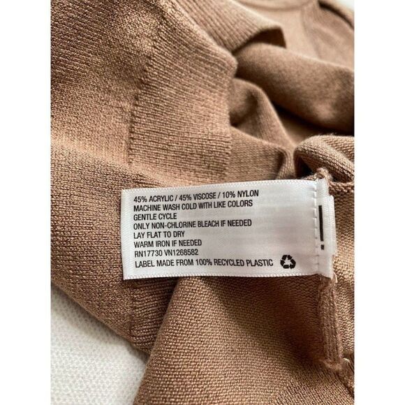 Prologue Brown Mocha Short Flutter Sleeve‎ Crewneck Sweater Top sz XS - Picture 9 of 9